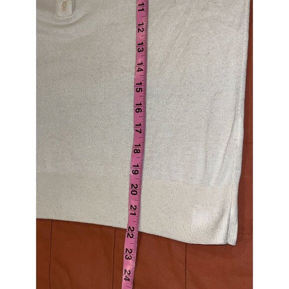 Lauren Ralph Lauren Cream Puff Sleeve Collared Knit Sweater Medium Womens - Picture 2 of 7